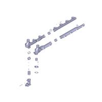 850.1303101-10 Труба водяная передняя левая с термостатами